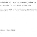 Nuovo aggiornamento RAW su OS X