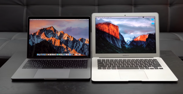 MacBook Pro 13” 2016 senza Touch Bar vs. MacBook Air 13” 2015