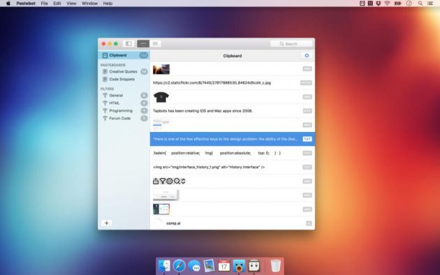 Pastebot migliora la produttività lavorativa su Mac