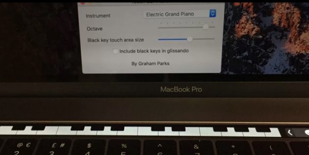 Suonare il pianoforte con Touch Bar Piano sui nuovi MacBook Pro