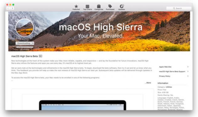 Come installare la beta pubblica di macOS High Sierra