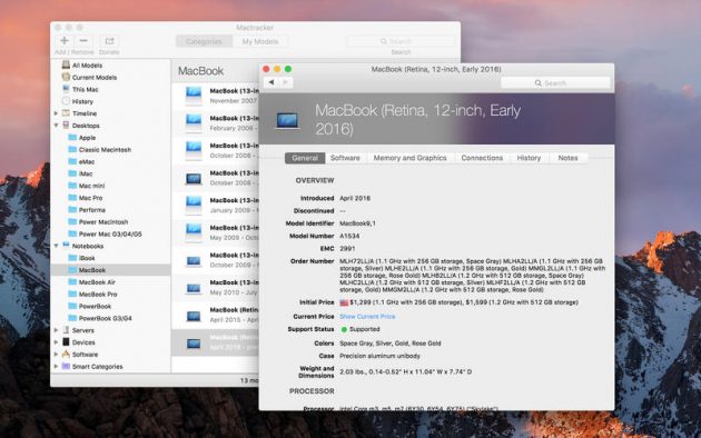 Mactracker: informazioni dettagliate dei dispositivi iOS e Mac