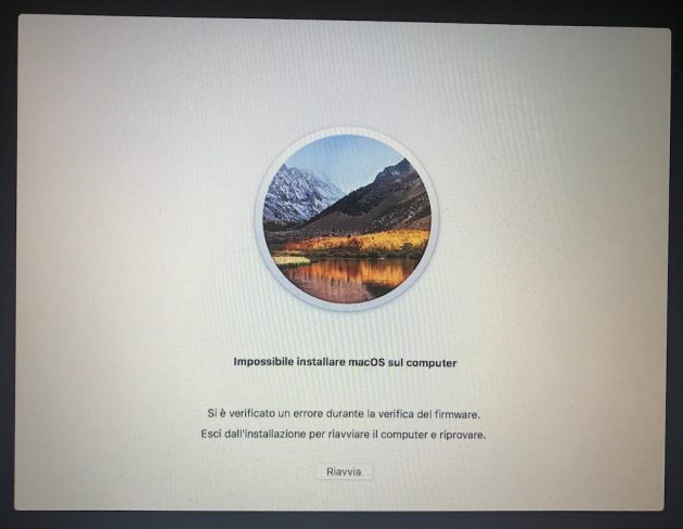 Come correggere l’errore “verifica firmware” durante l’installazione di macOS High Sierra