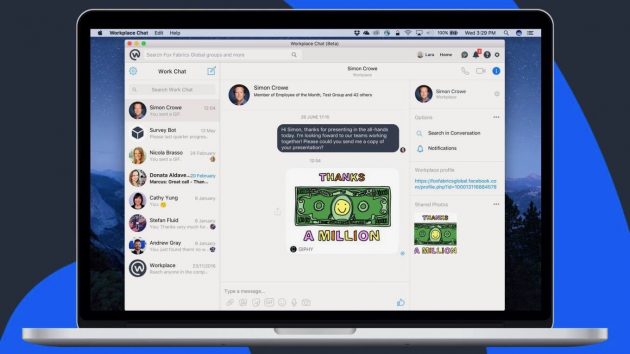 Facebook lancia un’app Workplace per Mac