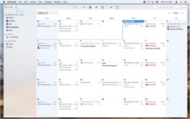 Informant: nuova ed utile app calendario per Mac