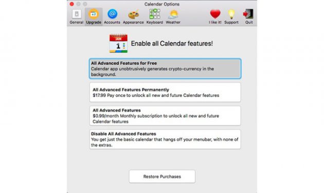 Calendar 2 tolta dal Mac App Store per mining di criptovalute [AGGIORNATO: app nuovamente disponibile]