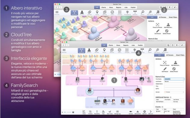 MacFamilyTre 8: albero genealogico della tua storia famigliare