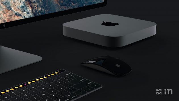 Concept: Mac mini insieme ad Apple Display e Magic Keyboard con Touch ID