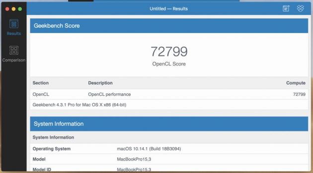 Primi benchmark dei MacBook Pro 15″ con GPU AMD Vega 20