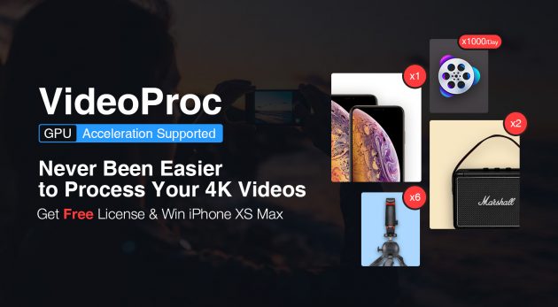 VideoProc: elaborazione video e iPhone XS Max in palio