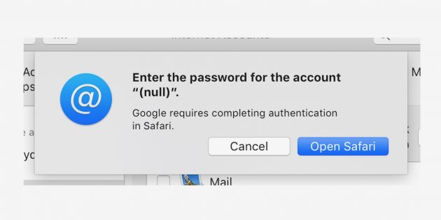 Problemi di accesso agli account Gmail tramite Mail su macOS 10.14.4