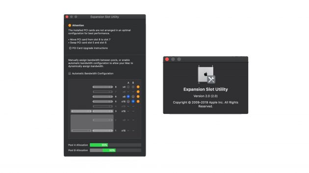 Expansion Slot Utility di Apple torna dopo 10 anni su macOS Catalina