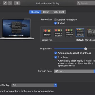 MacBook Pro 16, possibilità di collegare due schermi 6K e regolare la frequenza di aggiornamento