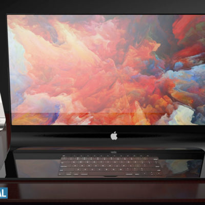 Concept immagina l’iMac realizzato con singola lastra di vetro