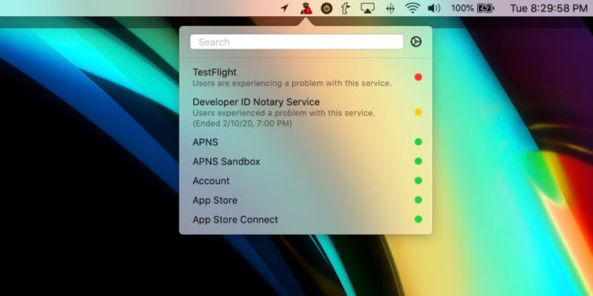 StatusBuddy per macOS consente di monitorare lo stato dei servizi Apple