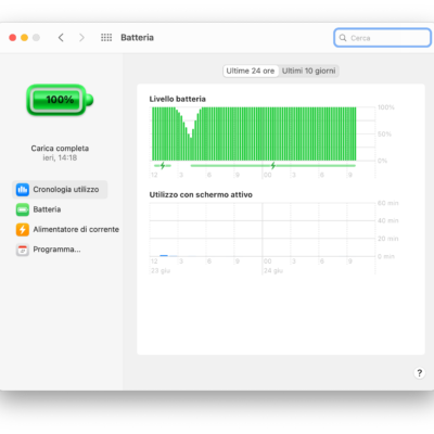 macOS Big Sur aggiunge una nuova sezione Batteria