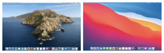 L’interfaccia utente di macOS Catalina e Big Sur a confronto
