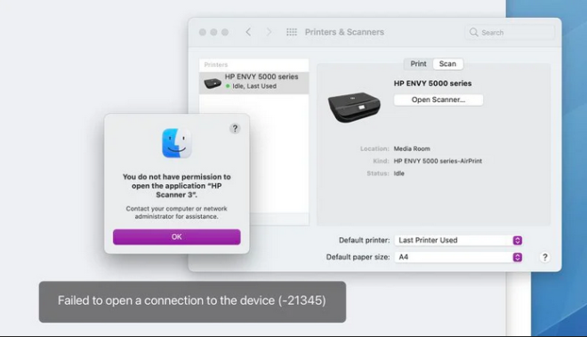 macOS 11.6 risolve un problema di permessi con alcuni scanner