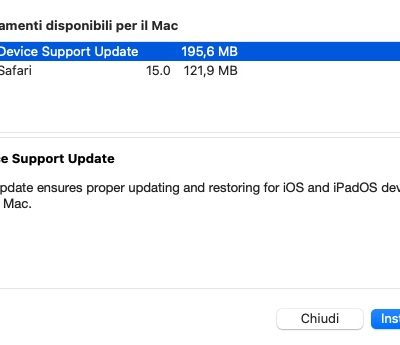 Apple rilascia un “Device Support Update” per macOS Big Sur