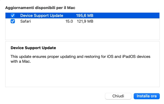 Apple rilascia un “Device Support Update” per macOS Big Sur