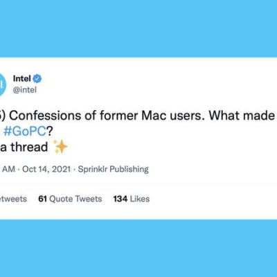 Intel “chiede” ad ex utenti Mac perché sono passati ad un PC