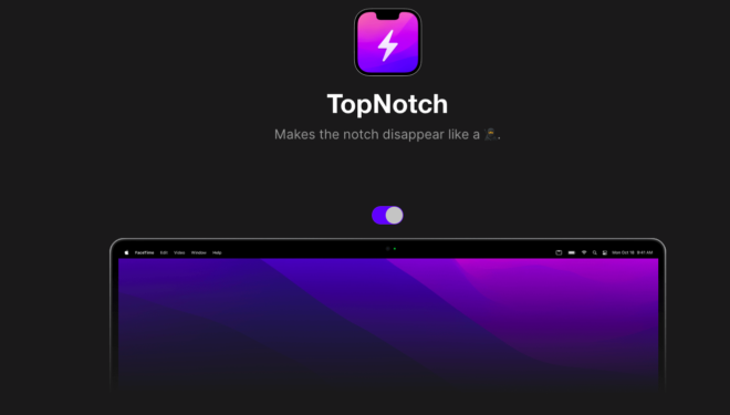 TopNotch, come nascondere la tacca dei nuovi MacBook Pro