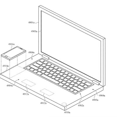 Apple brevetta il MacBook Pro con superficie touch e caricabatterie per iPhone