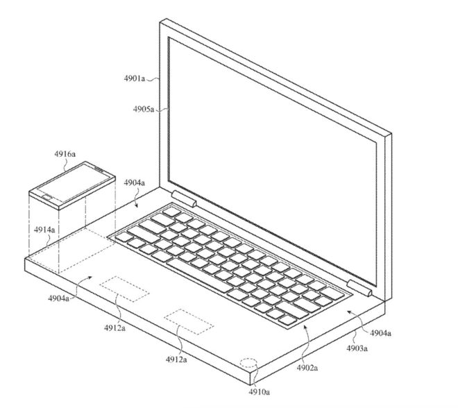 Apple brevetta il MacBook Pro con superficie touch e caricabatterie per iPhone