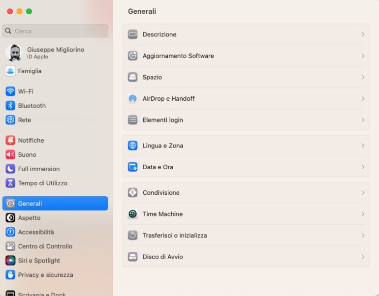 impostazioni di sistema macos ventura