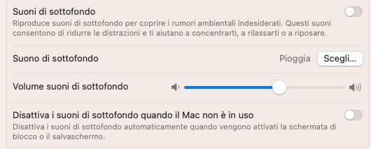 suoni sottofondo mac