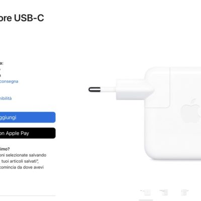 Apple rilascia un nuovo alimentatore USB-C da 70W