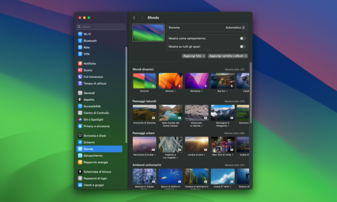 Tanti nuovi sfondi video e screensaver nell’ultima beta di macOS Sonoma