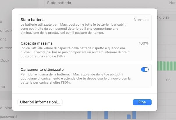 stato batteeria macbook