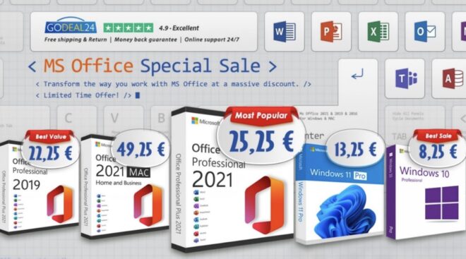 GoDeal24: Office 2021 e Windows 11 a partire da 10€