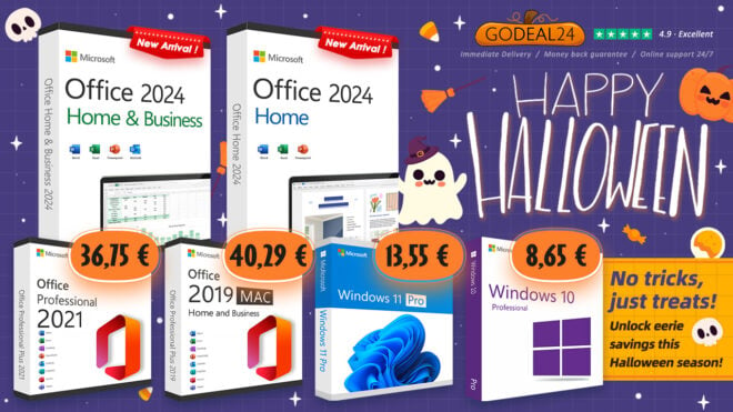 Microsoft Office a partire da 29€ per PC o Mac con le offerte di Halloween di Godeal24