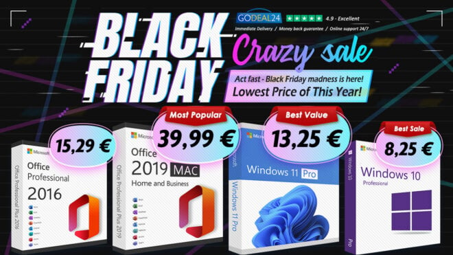 Godeal24 Black Friday: Microsoft Office con l’80% di sconto