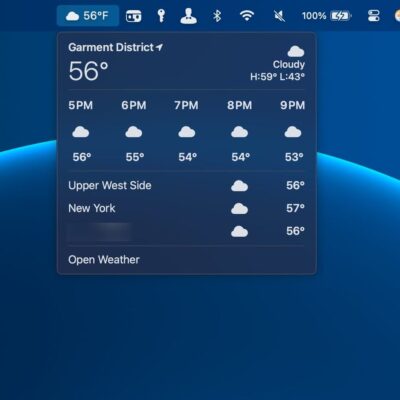 macOS Sequoia 15.2: arriva il meteo nella barra del menu su Mac