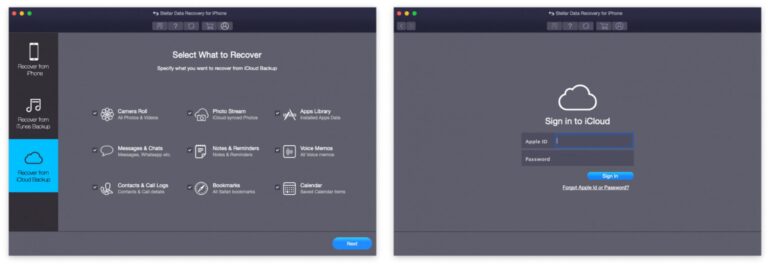 Stellar Data Recovery for iPhone - iCloud backup