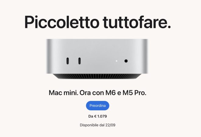 Apple annuncia i nuovi Mac mini M6 e M5 Pro